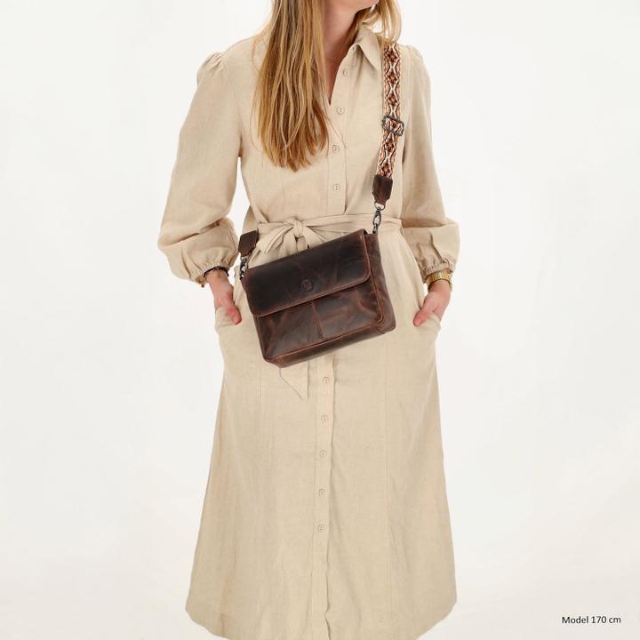Daniel Ray Hide & Stitches Next Navajo Shoulderbag Darkbrown