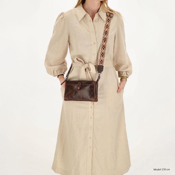 Daniel Ray Hide & Stitches Next Navajo Shoulderbag Darkbrown