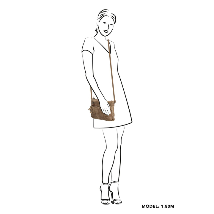 Daniel Ray Hide & Stitches Paint Rock Shoulderbag Sand