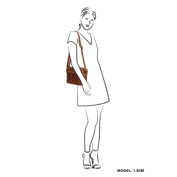 Daniel Ray Hide & Stitches Porto Schoudertas Bruin II