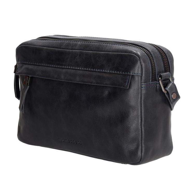 Daniel Ray Hide & Stitches Porto Schoudertas II Donker Navy