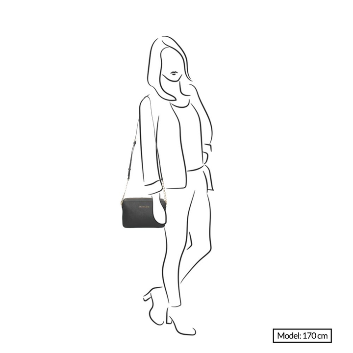 Daniel Ray Michael Kors Jet Set Lg Crossbody Golden Chain Bag Black