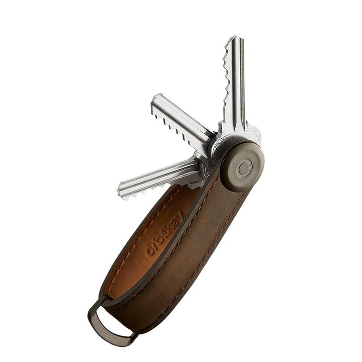daniel ray Orbitkey Crazy Horse Leather Key Organiser oak brown