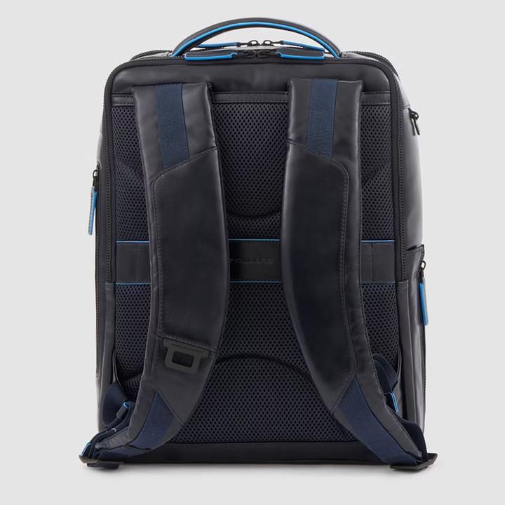 Daniel Ray Piquadro Blue Square Computer Backpack Plain With IPad Pro Blue