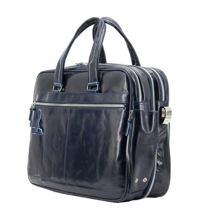 Daniel Ray Piquadro Blue Square Expandable Computer Case With IPad/iPad Air Holder Night Blue