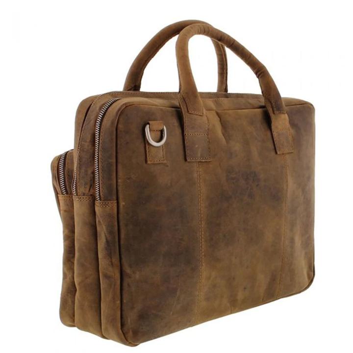 Daniel Ray Plevier Retro Galileo Laptoptas 3 Vaks 15.6" Bruin