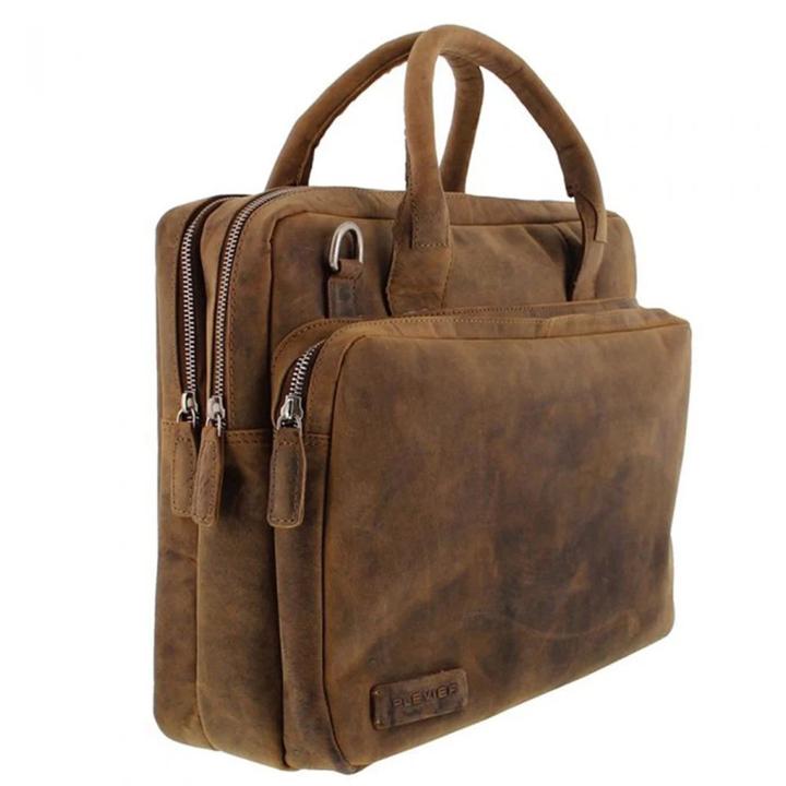 Daniel Ray Plevier Retro Galileo Laptoptas 3 Vaks 15.6" Bruin