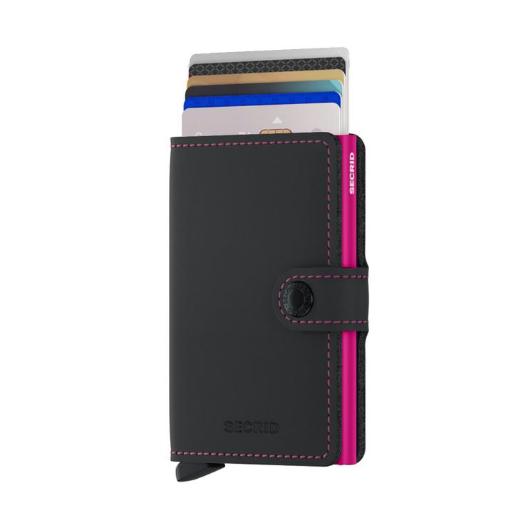 Daniel Ray Secrid Miniwallet Portemonnee Matte Black & Fuchsia