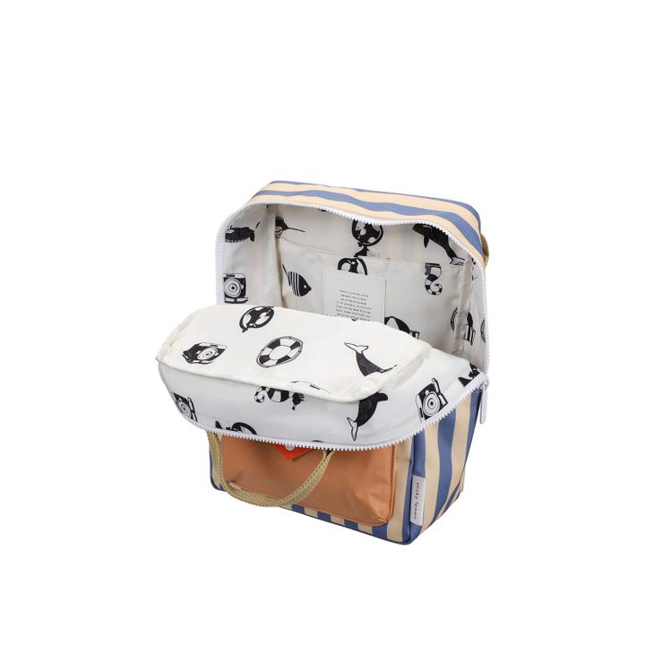 Daniel Ray Sticky Lemon Medium Backpack Envelope Wonders Stripes Blue Whale-sandy Yellow