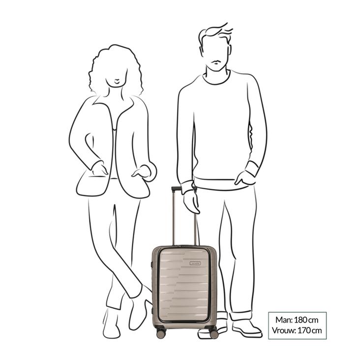 Daniel Ray Travelite Air Base 4 Wiel Trolley S Front-Pocket Champagne Metallic