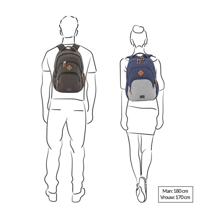 Daniel Ray Travelite Basics Backpack Melange Navy/grey