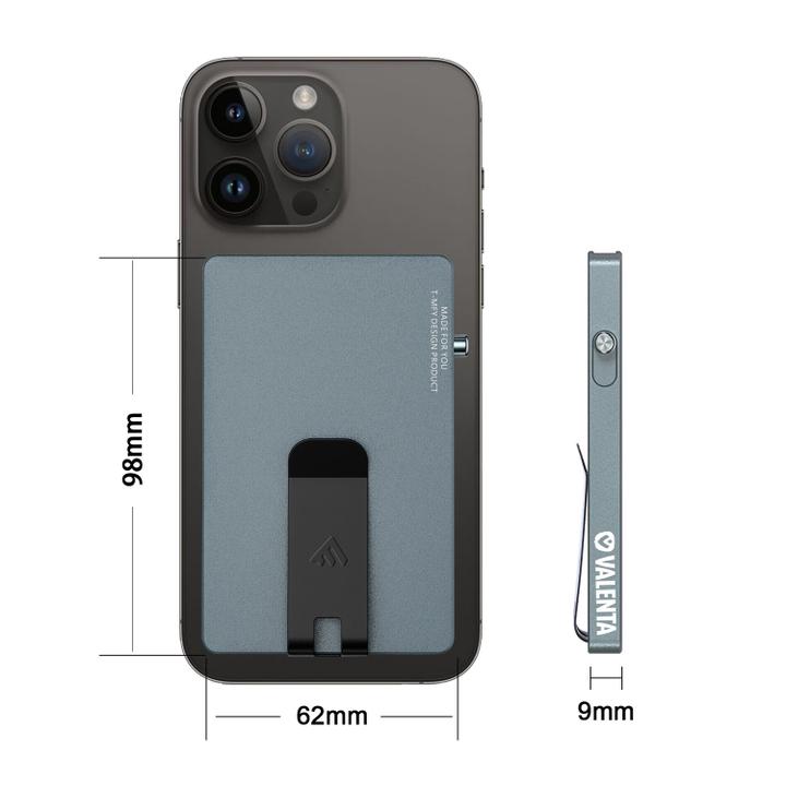 Daniel Ray Valenta Cardprotector Aluminium Magsafe With Money Clip Grey