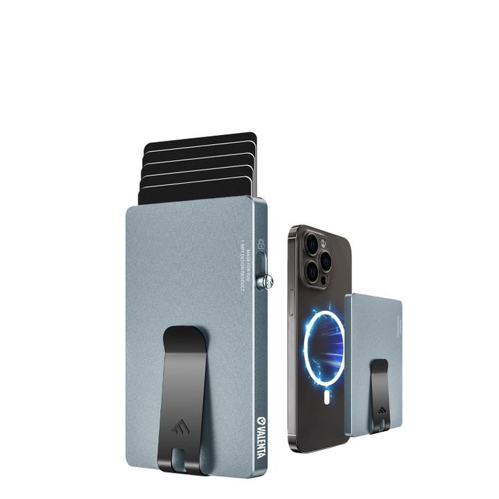 daniel ray Valenta Cardprotector Aluminium Magsafe with Money Clip grey