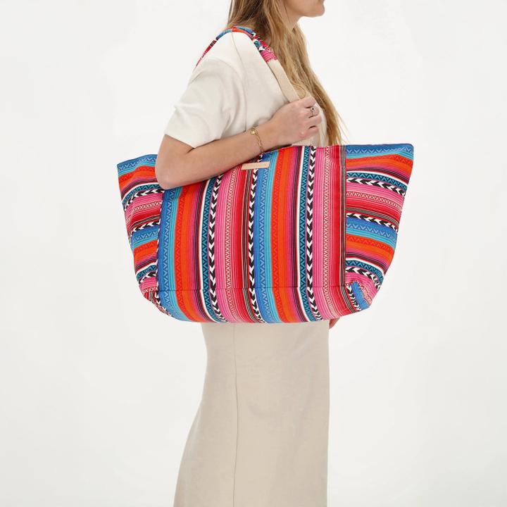 Daniel Ray Zebra Trends Richelle Beachbag Multi Fuchsia