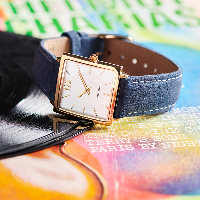 Danish Design Miami Gold Royal Blue Suede