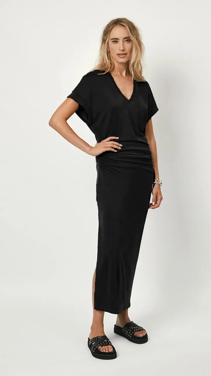 Dante 6 Asymmetrische Midi-jurk Washed Black