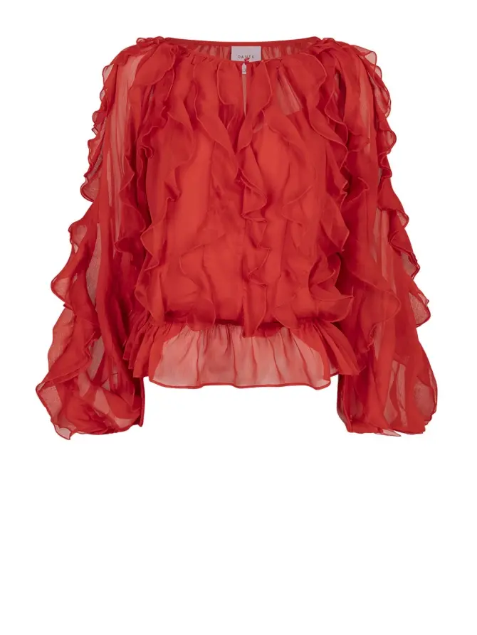 dante 6 Boho chiffon top Rood