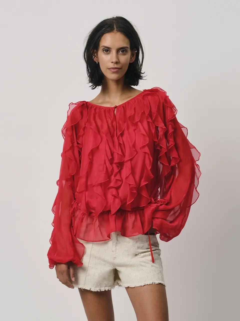 Dante 6 Boho Chiffon Top Rood
