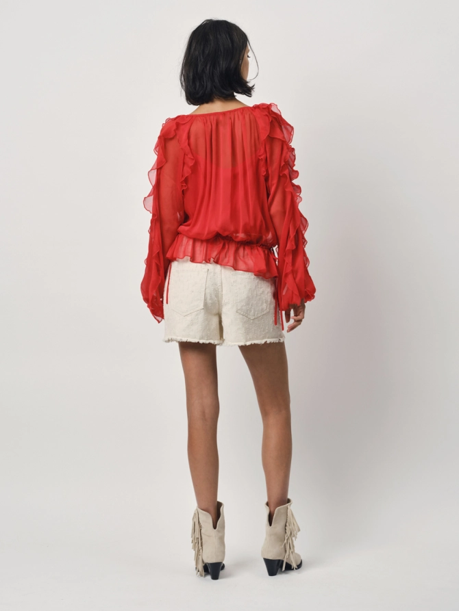 Dante 6 Boho Chiffon Top Rood