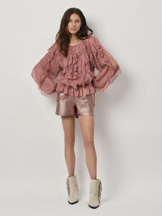 Dante 6 Boho Chiffon Top Roze