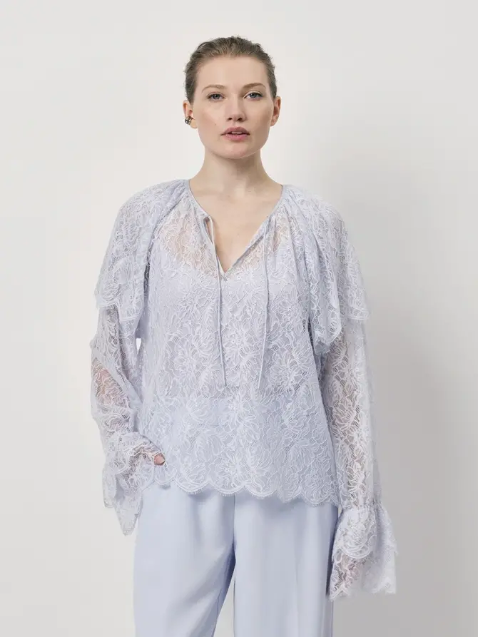 Dante 6 Boho Kantentop Lichtblauw