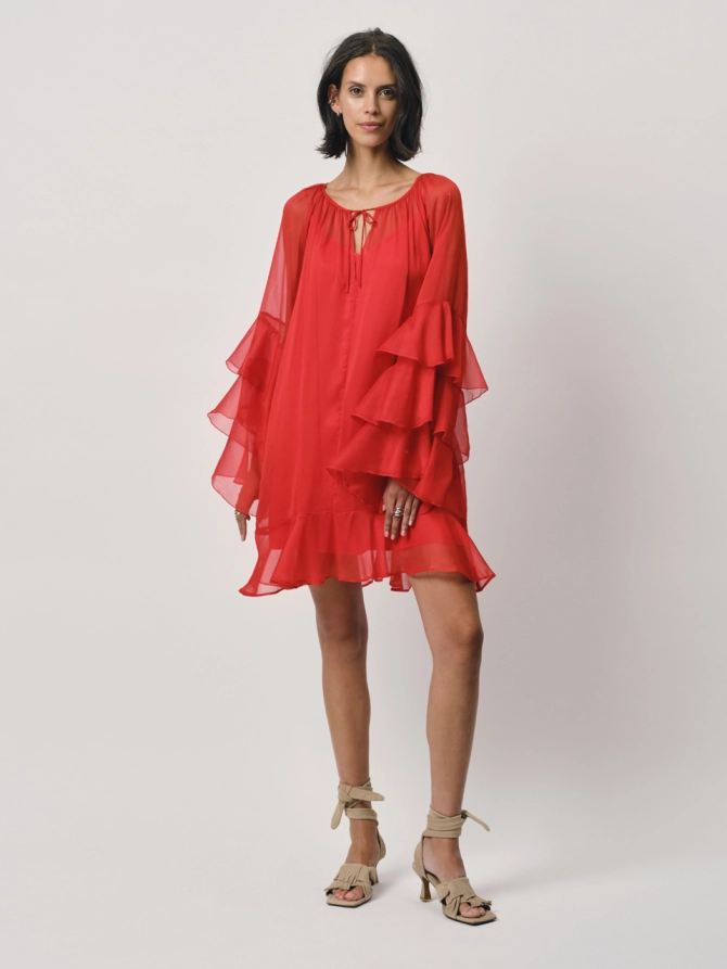 dante 6 Boho mini-jurk Rood