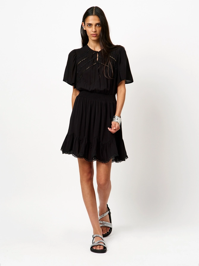 Dante 6 Boho Mini-jurk Zwart