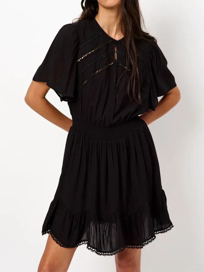 Dante 6 Boho Mini-jurk Zwart