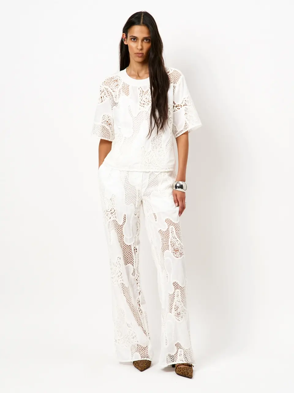 Dante 6 Broderie Broek Creme