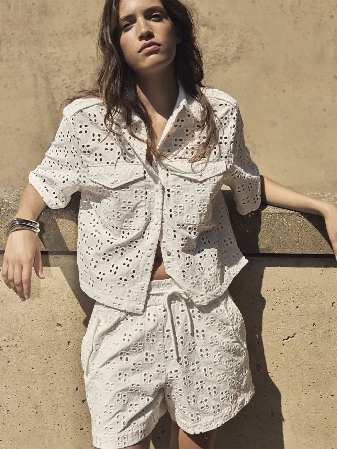 Dante 6 Broderie Shirt Wit