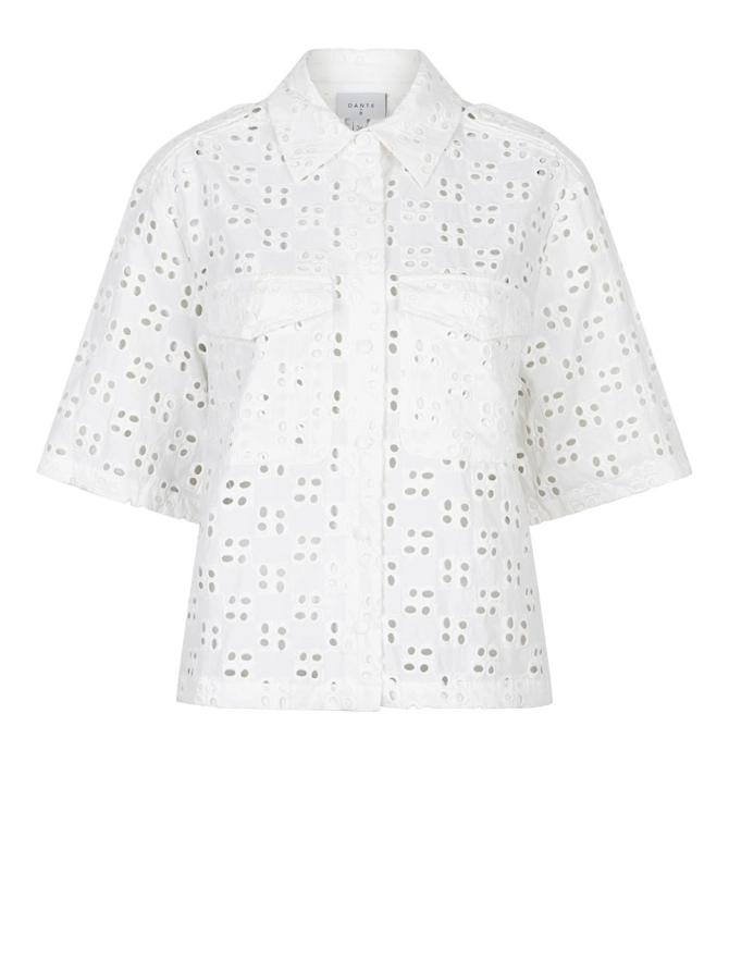 dante 6 Broderie shirt Wit