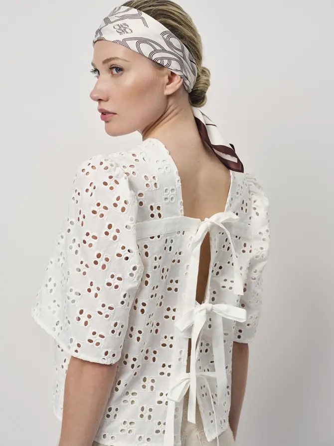 Dante 6 Broderie Top Wit