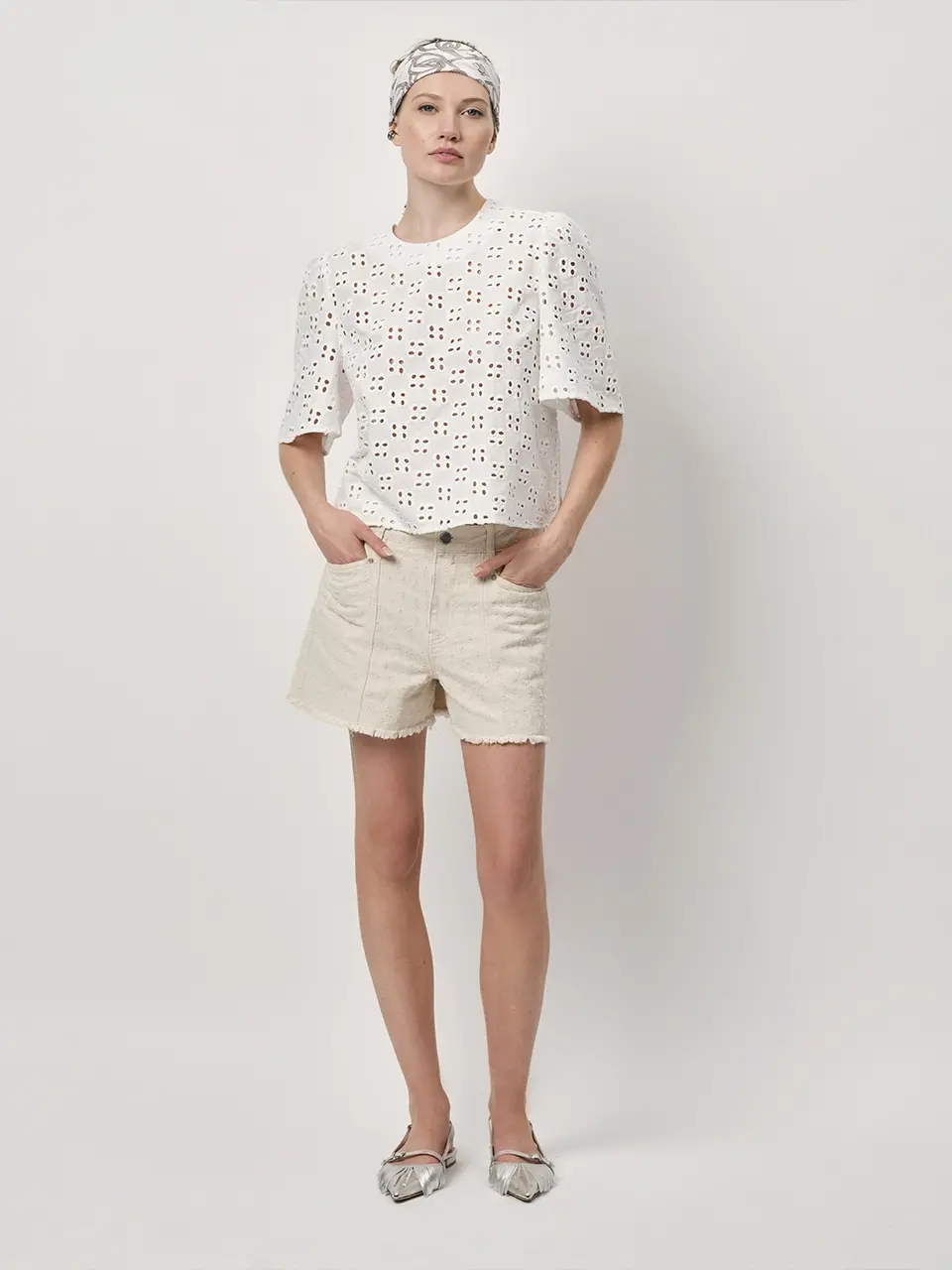 Dante 6 Broderie Top Wit