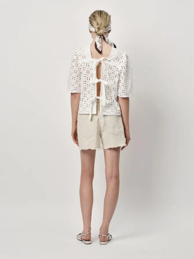 Dante 6 Broderie Top Wit