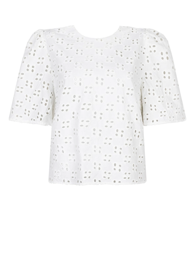 dante 6 Broderie top Wit