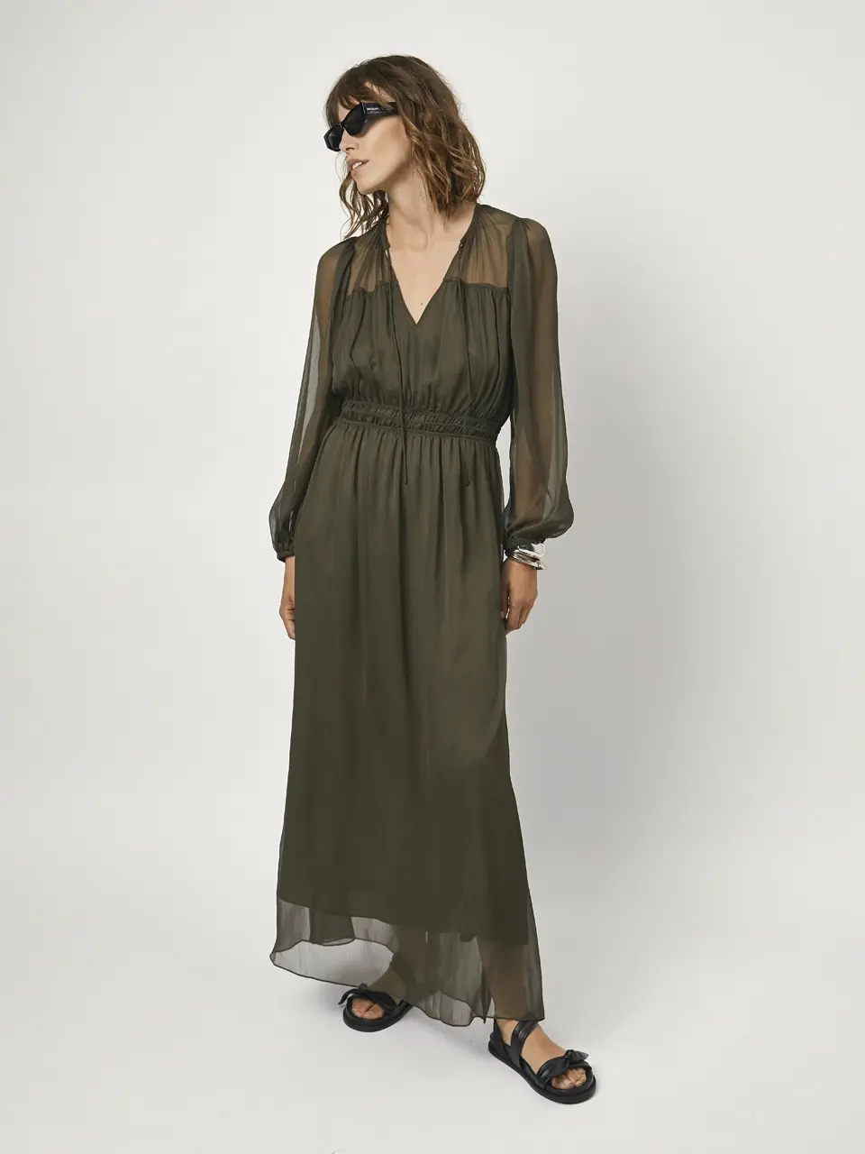 Dante 6 Chiffon Maxi-jurk Donkergroen