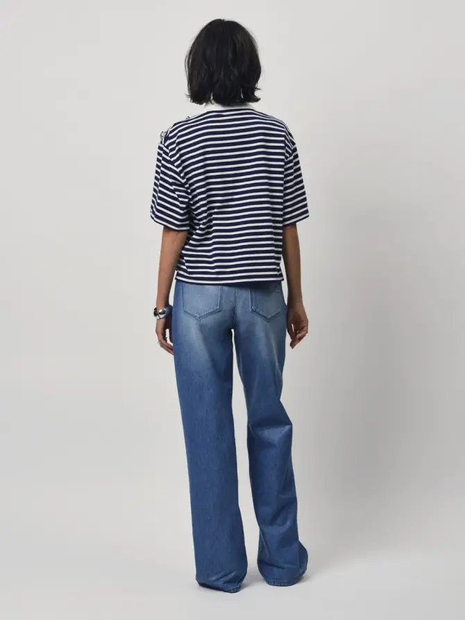 Dante 6 Coated Wet Look Jeans Vintage Blue