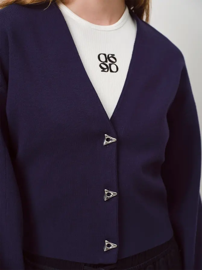 Dante 6 Cropped Cardigan Blauw