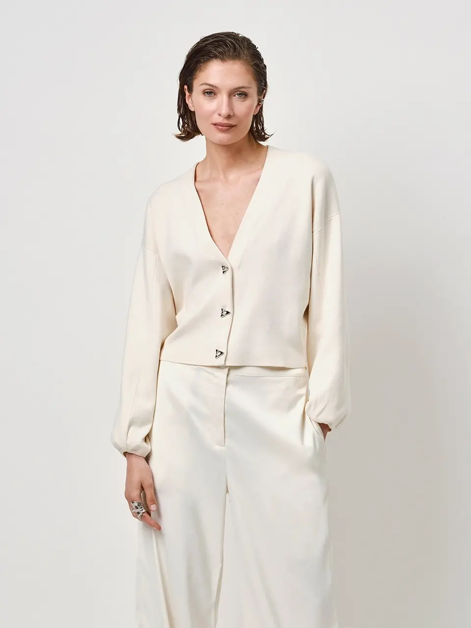 Dante 6 Cropped Cardigan Off-white