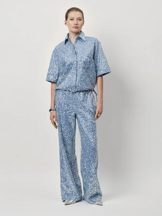 Dante 6 Cropped Denim Shirt Skywash Blue