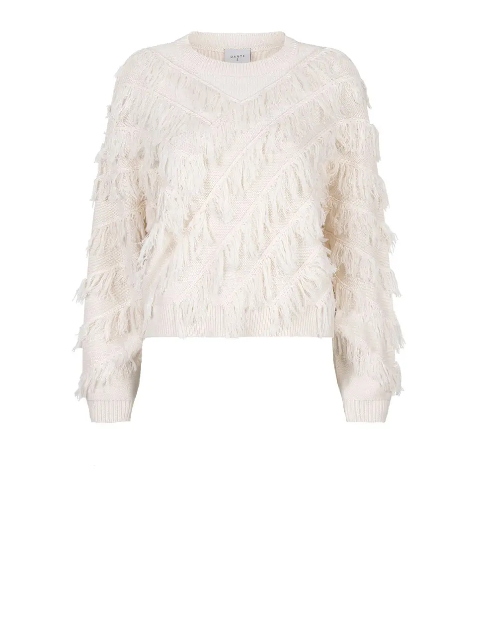 Dante 6 Cropped Franje Trui Creme