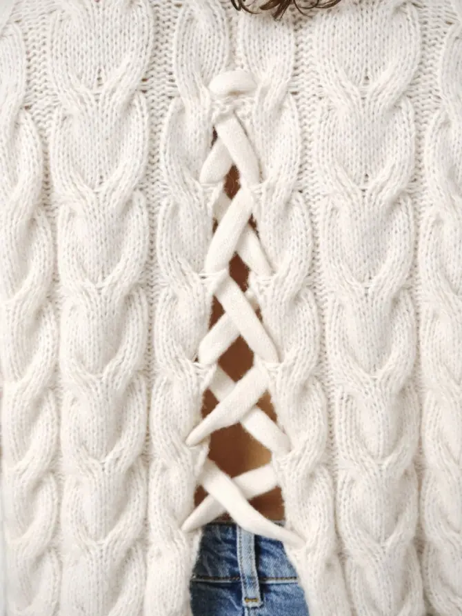 Dante 6 Cropped Kabeltrui Creme