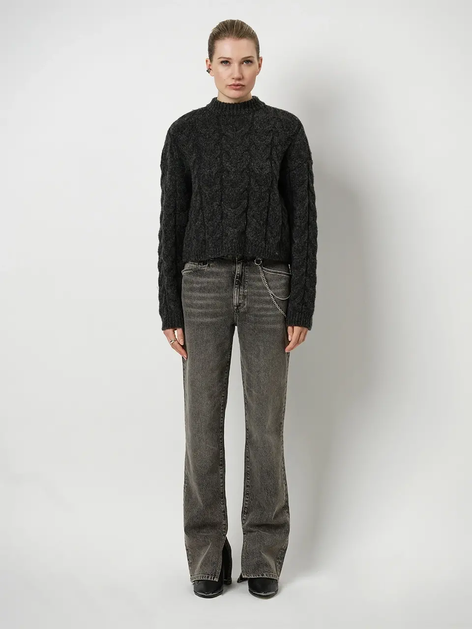 Dante 6 Cropped Kabeltrui Donkergrijs