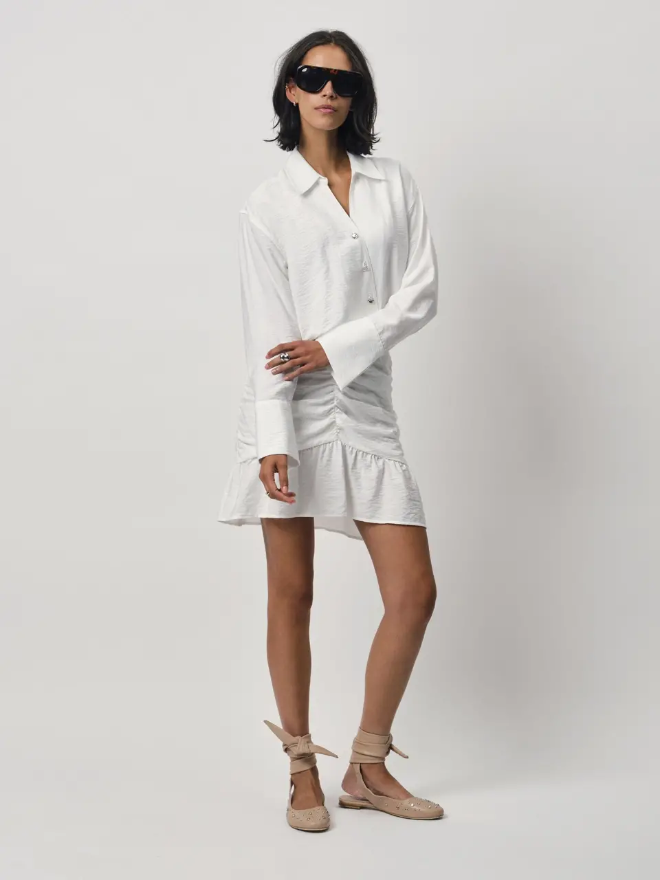 Dante 6 Cropped Overlay Shirt Creme