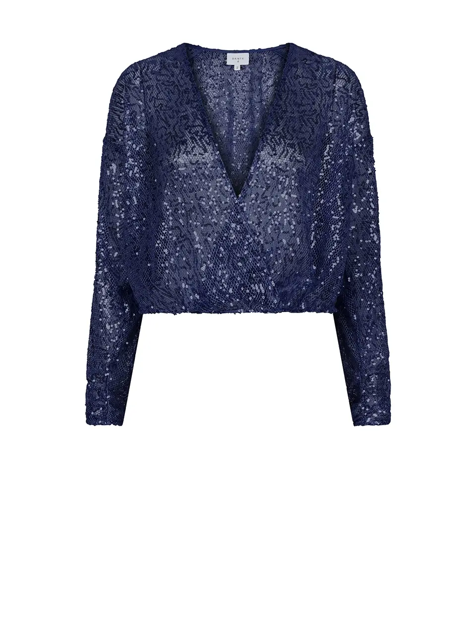 Dante 6 Cropped Pailletten Top Donkerblauw