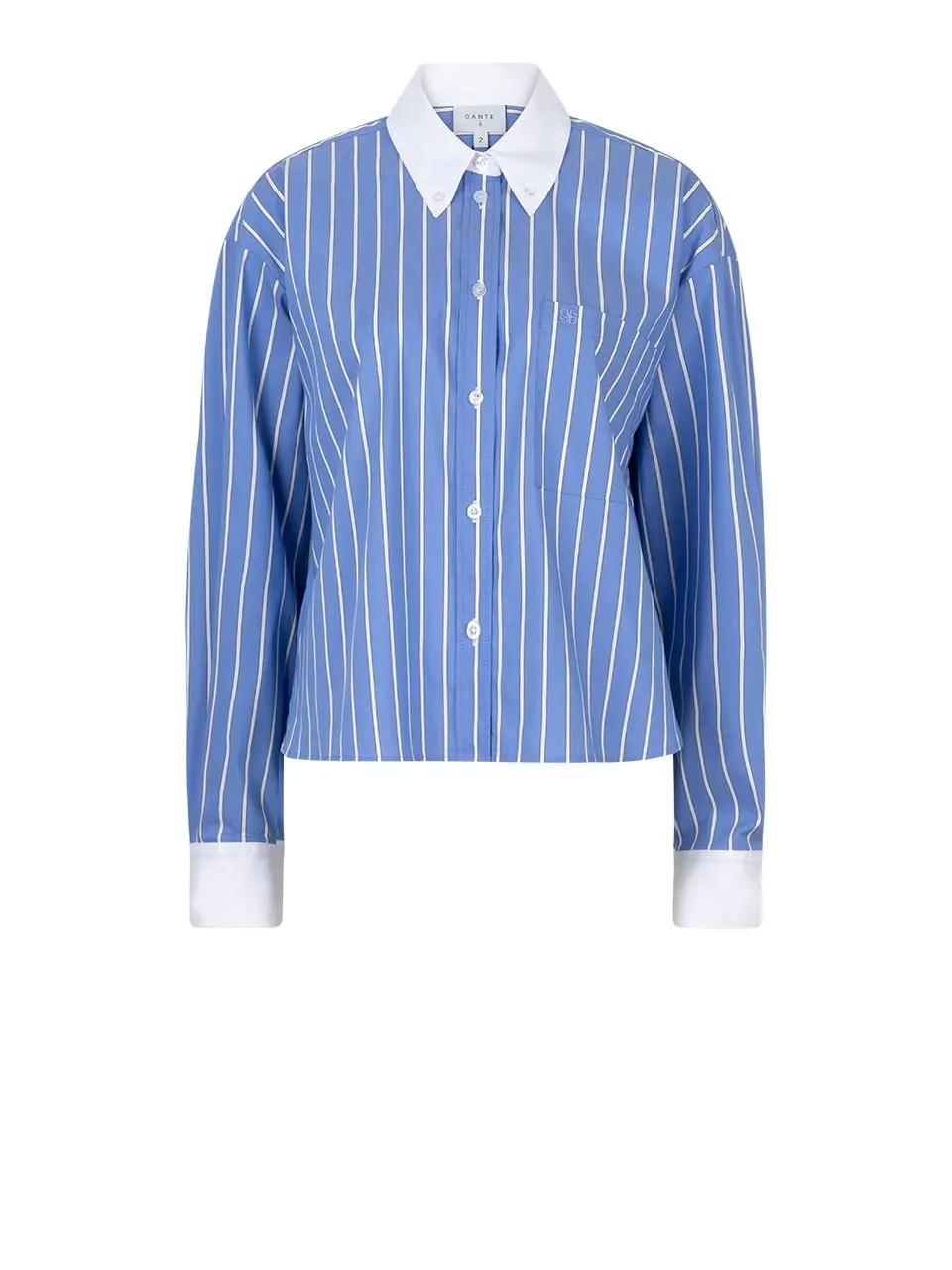 Dante 6 Cropped Pinstripe Shirt Blauw