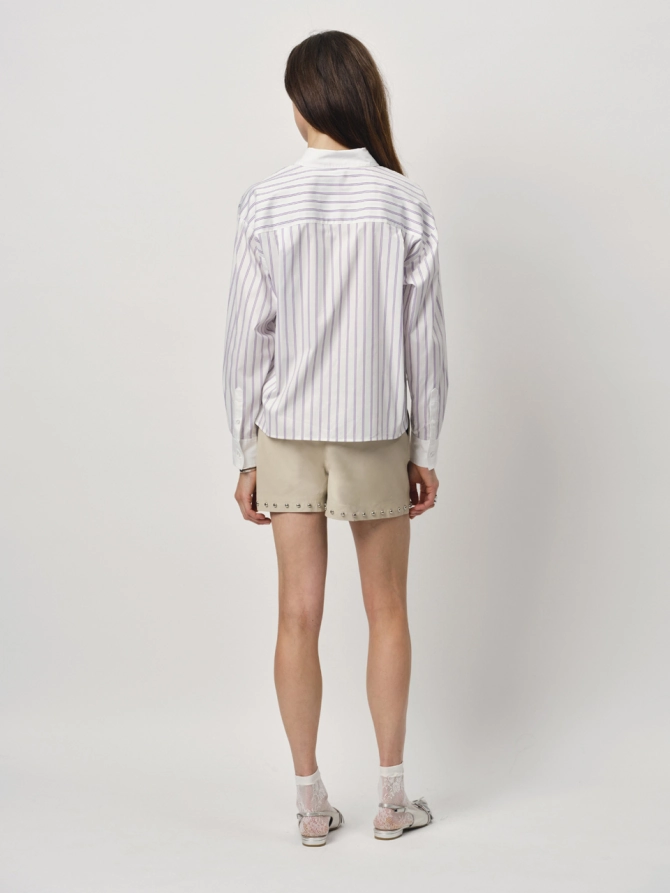 Dante 6 Cropped Pinstripe Shirt Lila