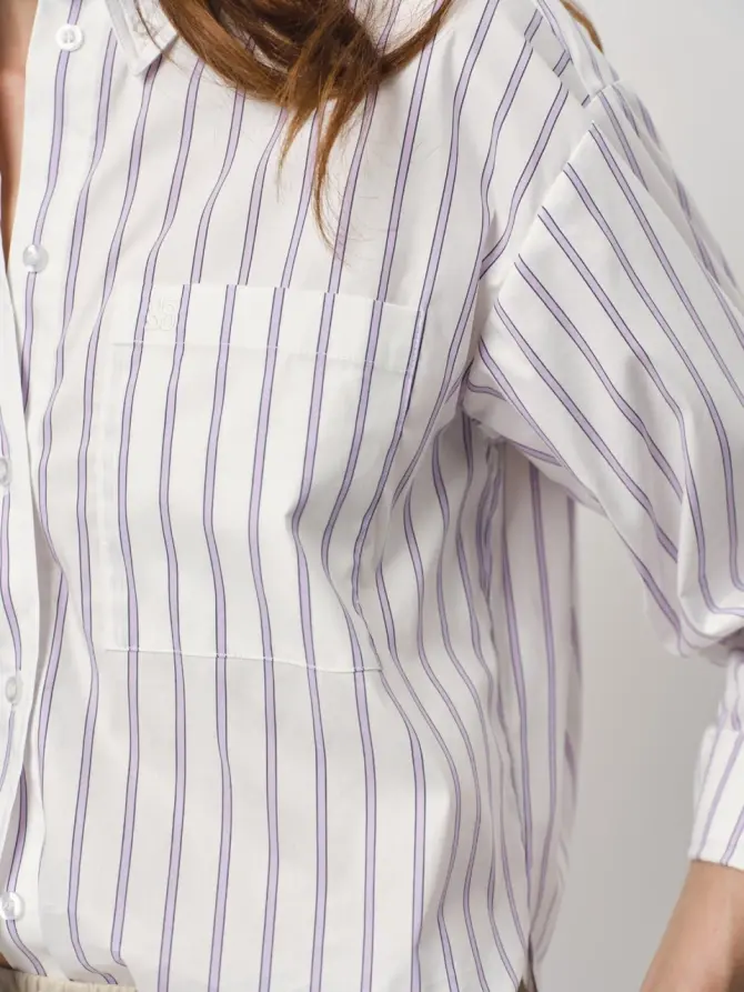 Dante 6 Cropped Pinstripe Shirt Lila