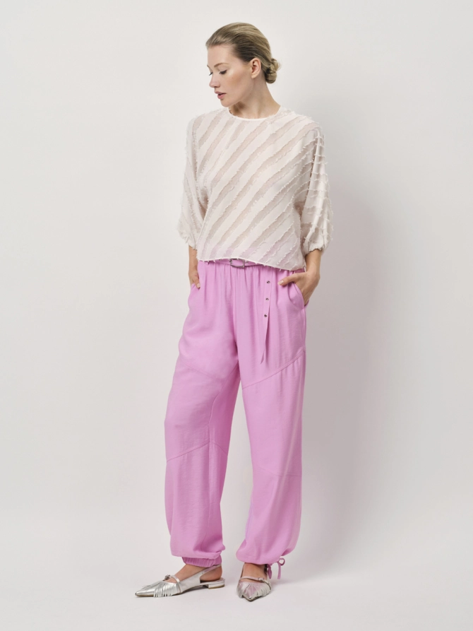 Dante 6 Cropped Textuur Top Creme