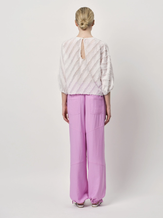 Dante 6 Cropped Textuur Top Creme